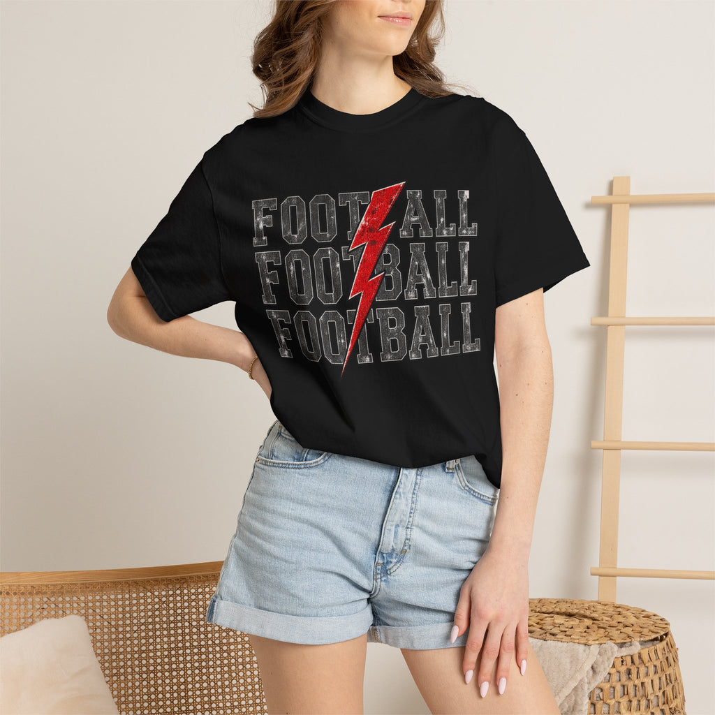 Football Lightning Bolt Adult Tee