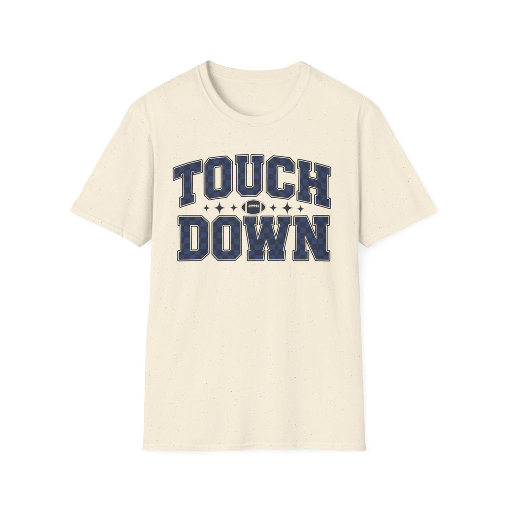 Blue and black touchdown tee