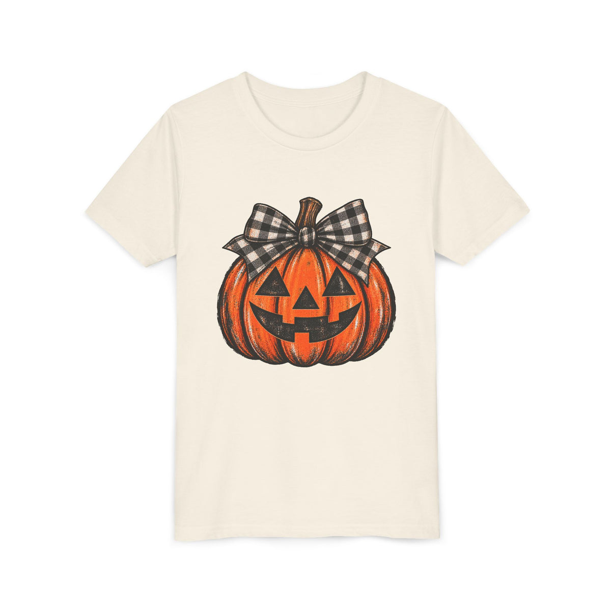 Youth girls pumpkin bow tee