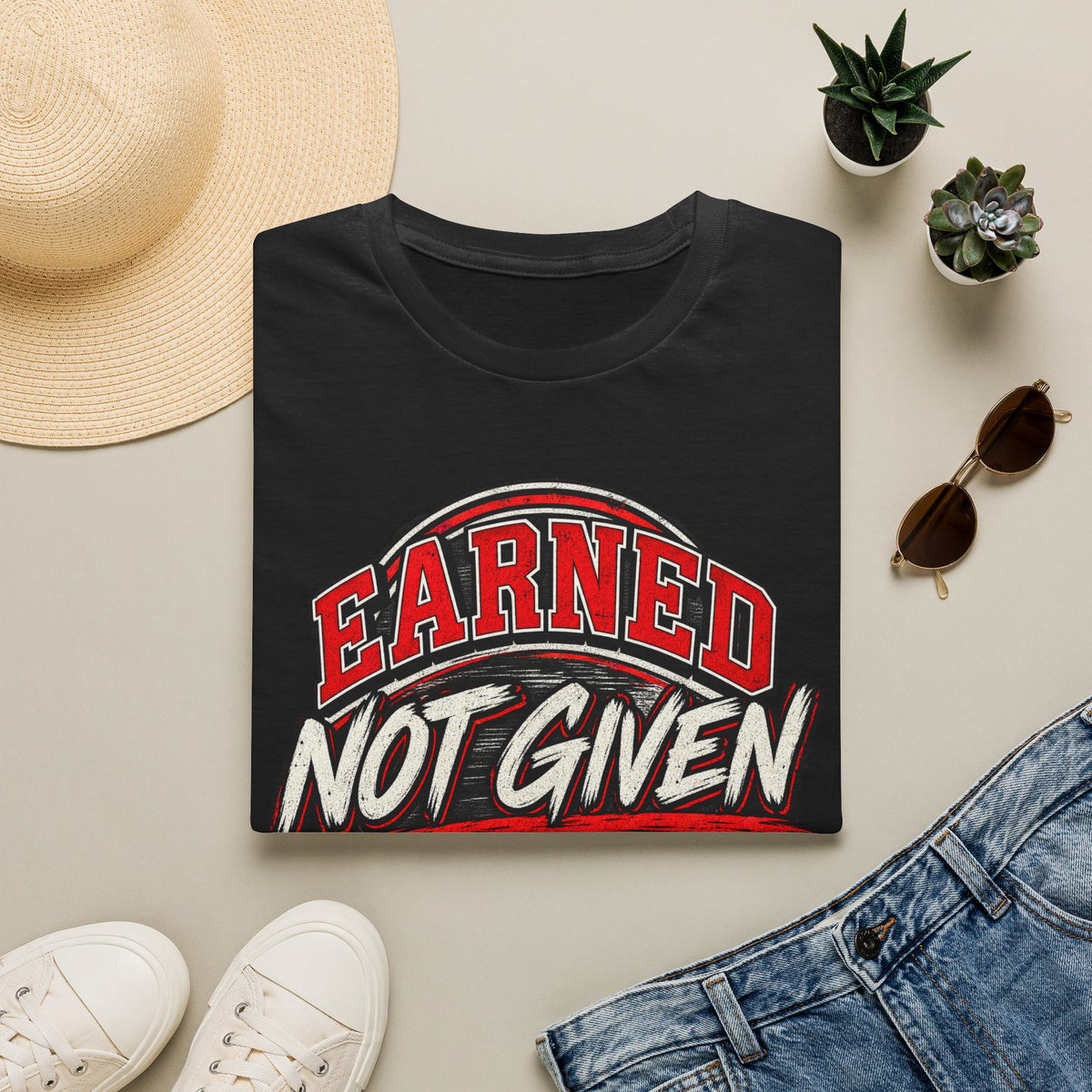 Adult earned not give tee