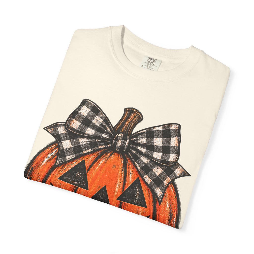 Jack-o-lantern bow tee