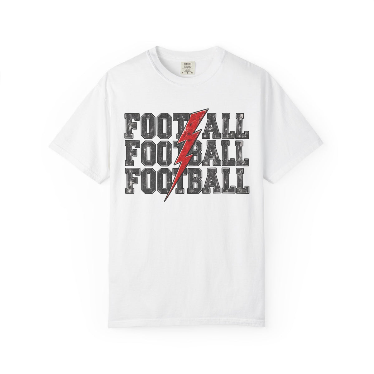 Football Lightning Bolt Adult Tee