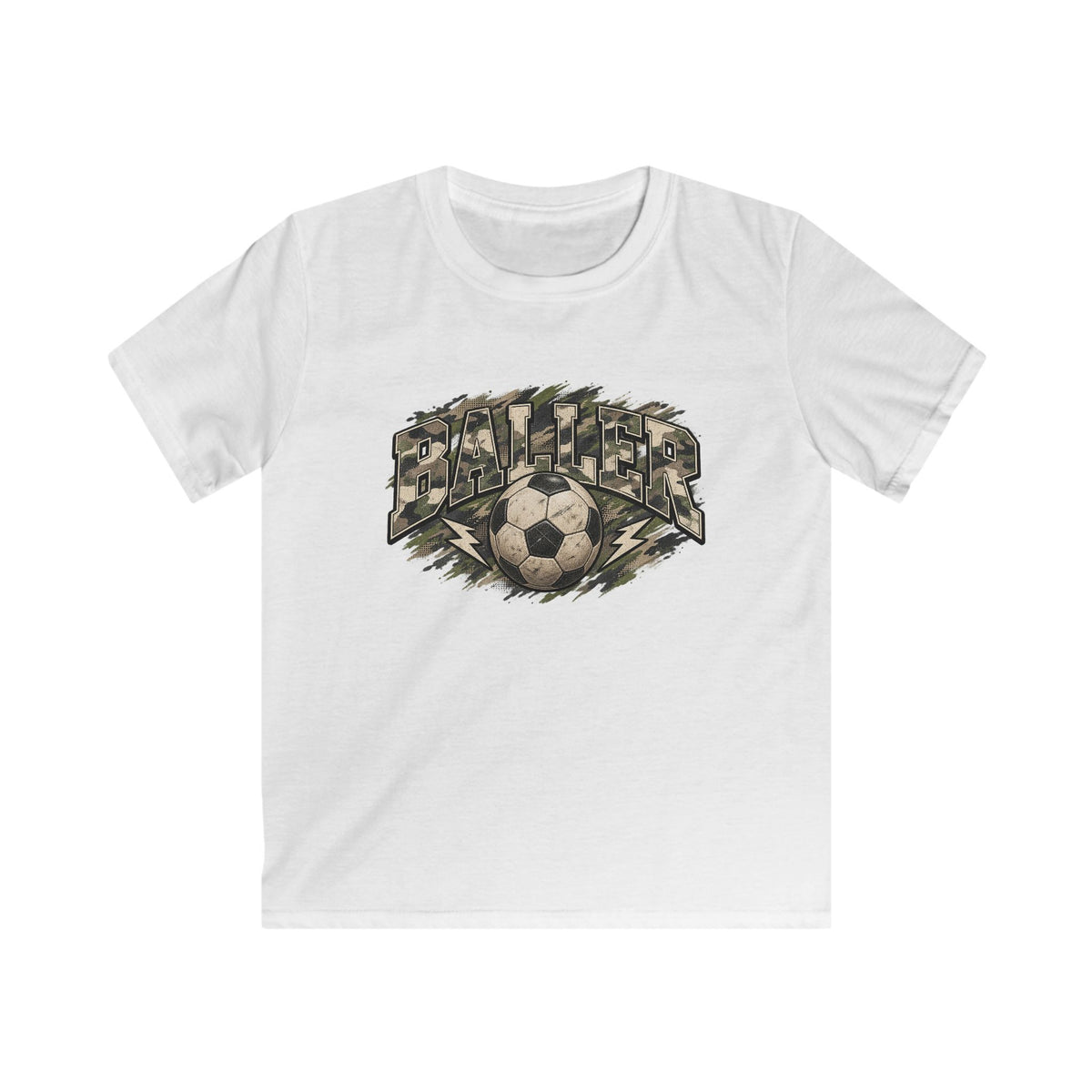 Youth soccer baller tee