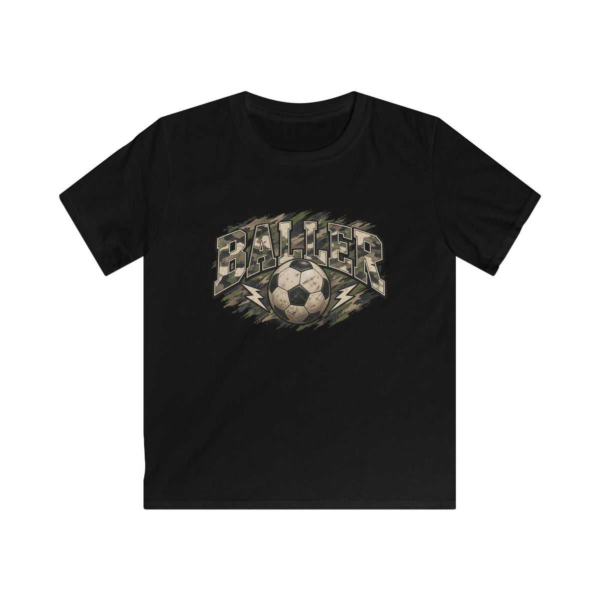Youth soccer baller tee