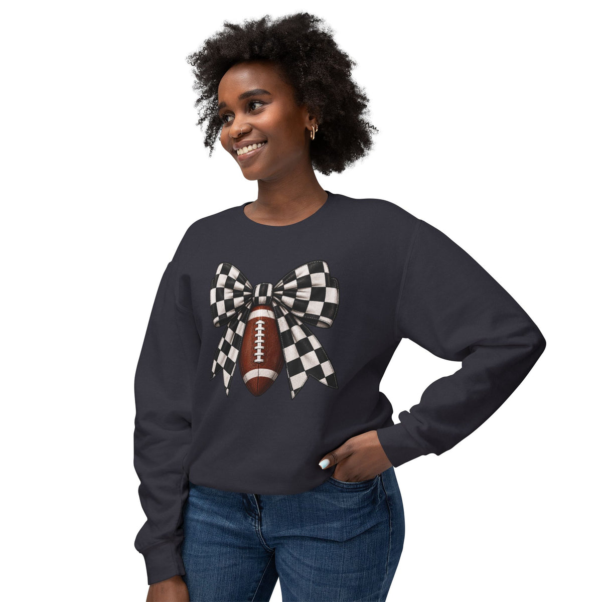 Woman’s Football Bow Crew Neck