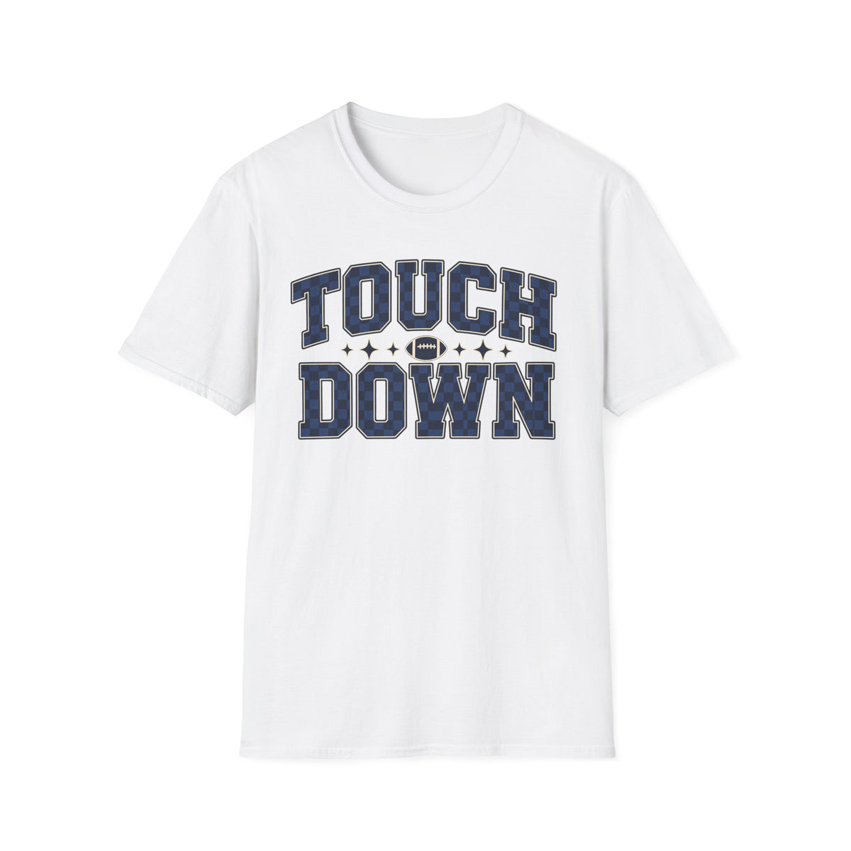 Blue and black touchdown tee