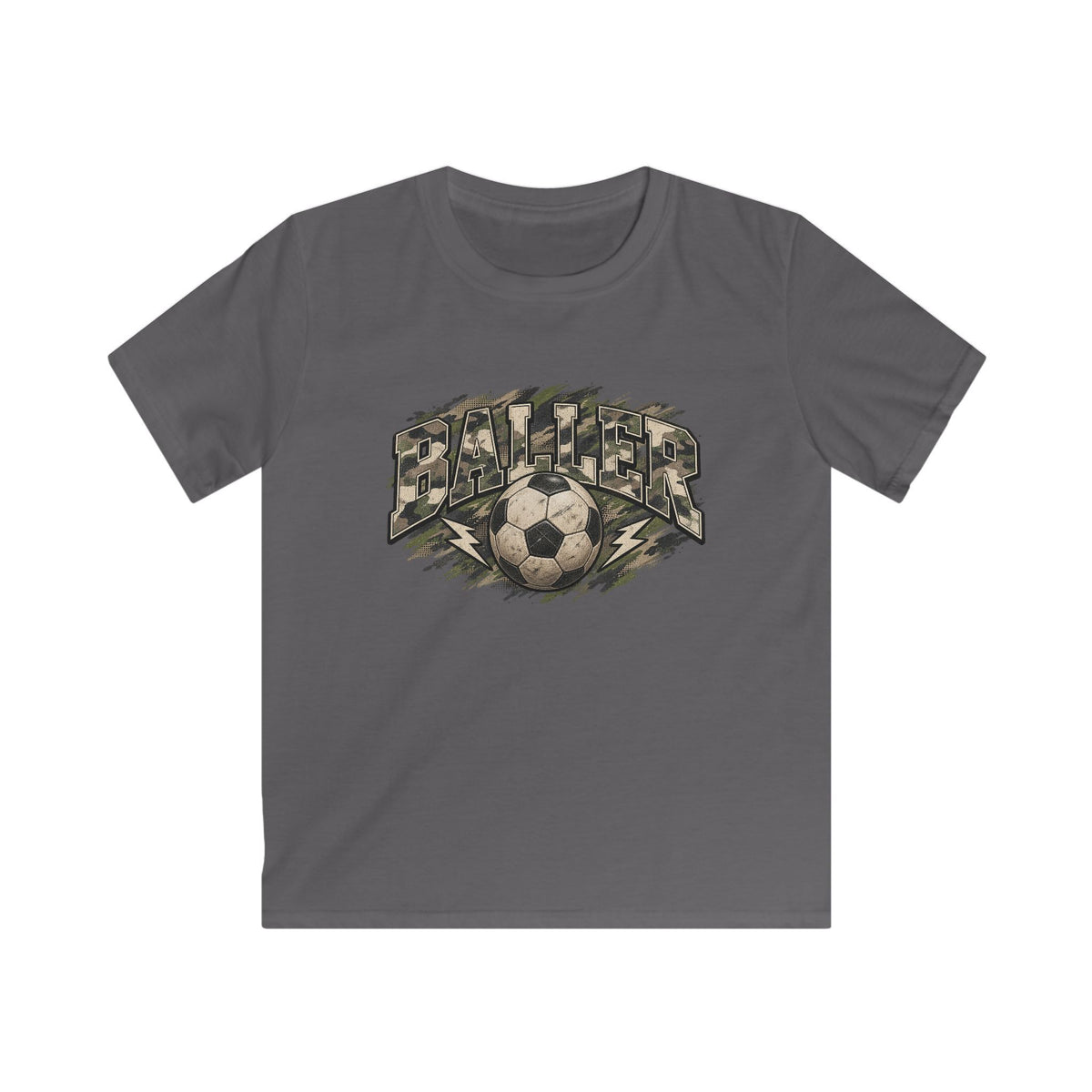Youth soccer baller tee