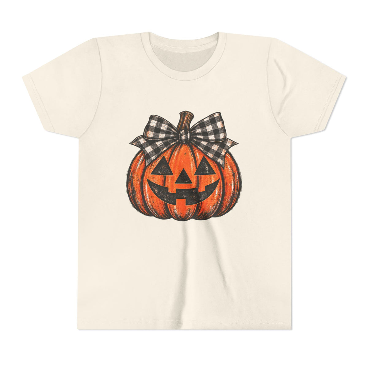 Youth girls pumpkin bow tee