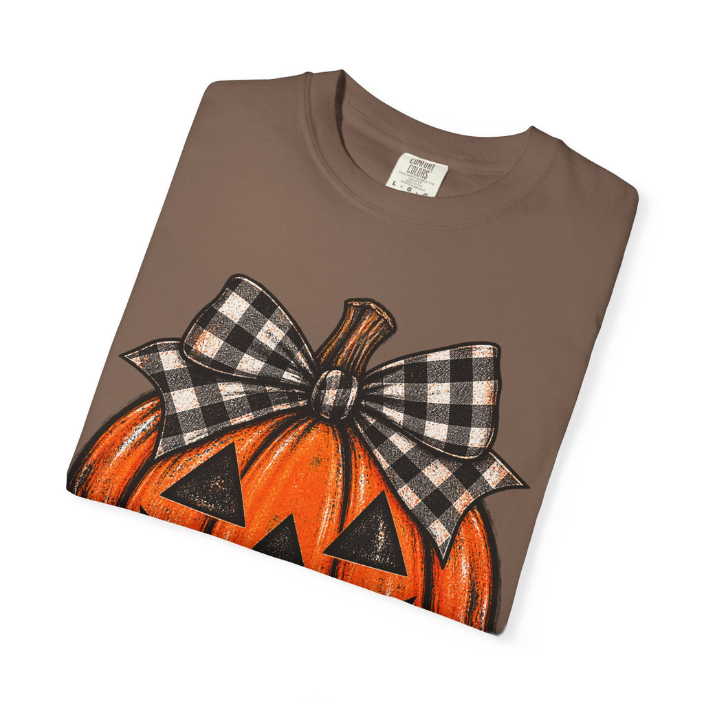 Jack-o-lantern bow tee