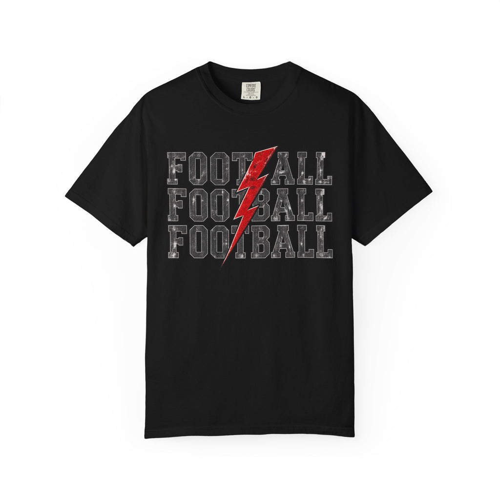 Football Lightning Bolt Adult Tee