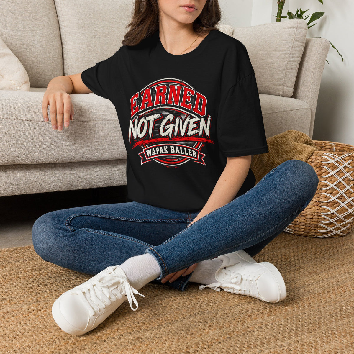 Adult earned not give tee