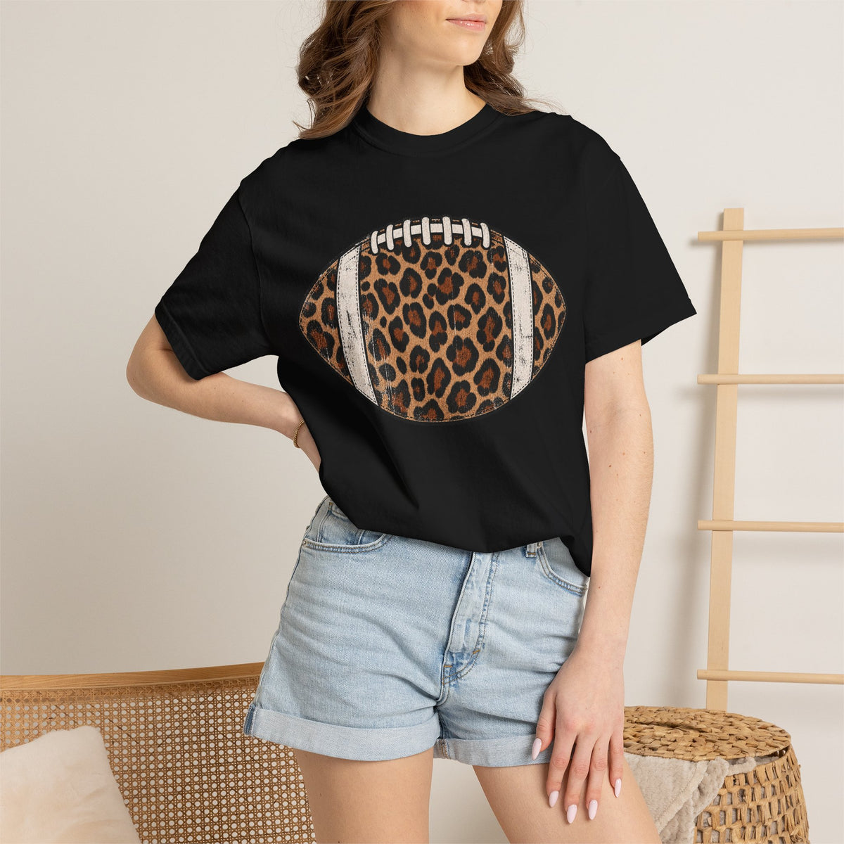 Cheetah Print Football Tee